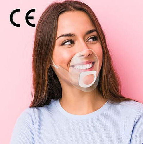 Przyłbica mini osłonka kosmetyczna na usta i nos Mouth Shield przezroczysta maseczka nieparująca 5 sztuk S/M