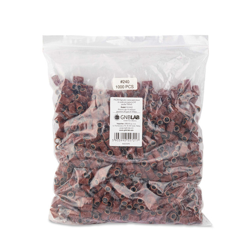 Manicure and pedicure caps, mandrels, abrasive caps, cylinder 6 mm, 240 grit, brown, 1000 pcs.