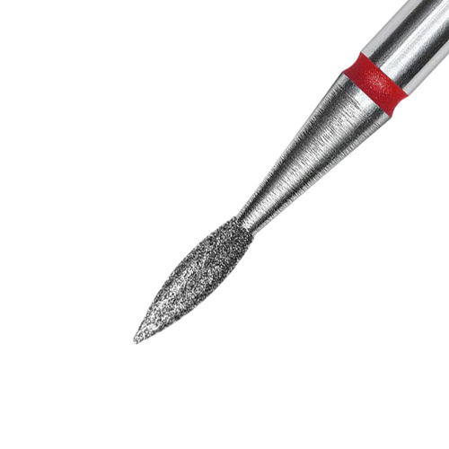 Fresa diamantata a fiamma affilata rossa Staleks Expert 2,3/8 mm