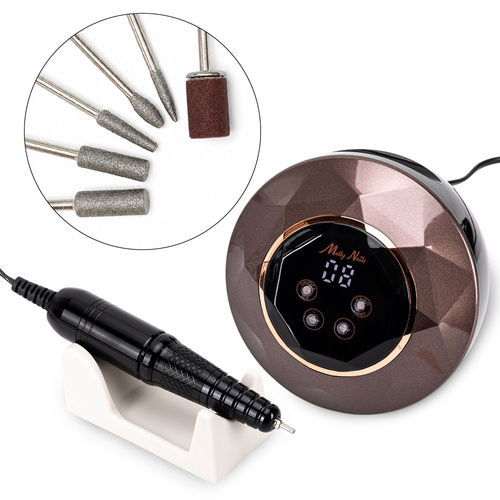 11+1 gratis: 68-W-Nagelfräse „MollyNails“ für Maniküre und Pediküre, braun, M23, 50.000 Umdrehungen