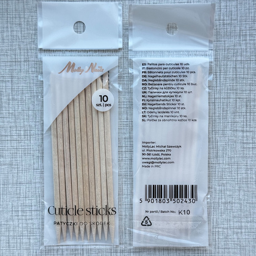 Patyczki z drzewa pomarańczowego Molly Nails 10 szt dł. 11 cm