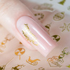 Dünne, selbstklebende Weihnachts-Nagelaufkleber von Molly Nails CB-149, goldfarben