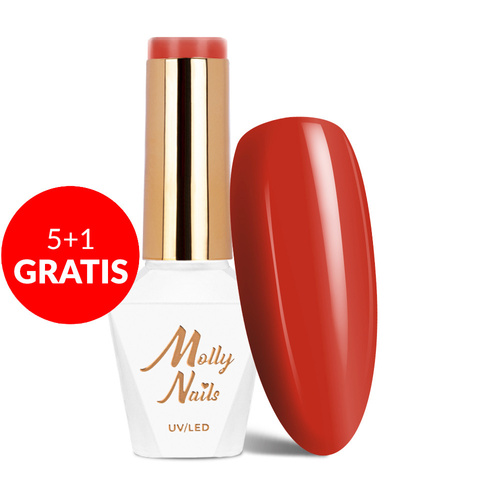 5+1 gratis MollyNails Elite Women Crimson HEMA/Di-HEMA-freier Hybridlack 8 g Nr. 42
