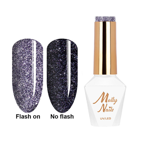 5+1gratis Lakier hybrydowy Molly Nails Flashing Lights 3 Into the Darkness HEMA/Di-HEMA Free 8g Nr 614