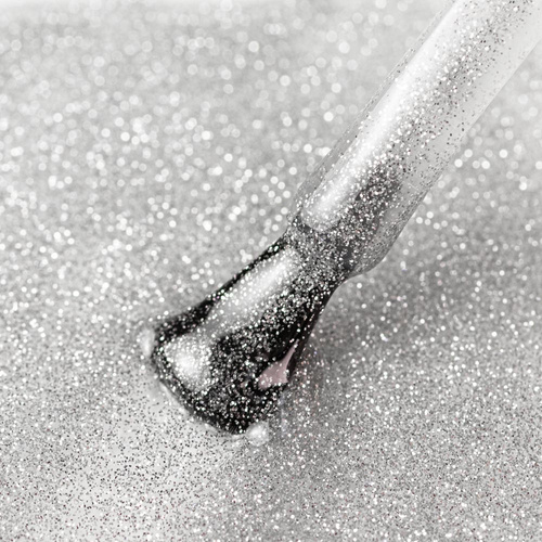 Top Glitter sin necesidad de limpiar AlleLac Silver Glow sin HEMA ni Di-HEMA, 7 g