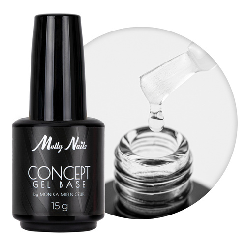 Baza wcierka zwiększająca przyczepność Concept Gel Base by Monika Mielniczuk MollyNails Clear HEMA/Di-HEMA Free 15g
