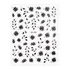 Autocollants pour ongles fins, fleurs, SO-281, noirs