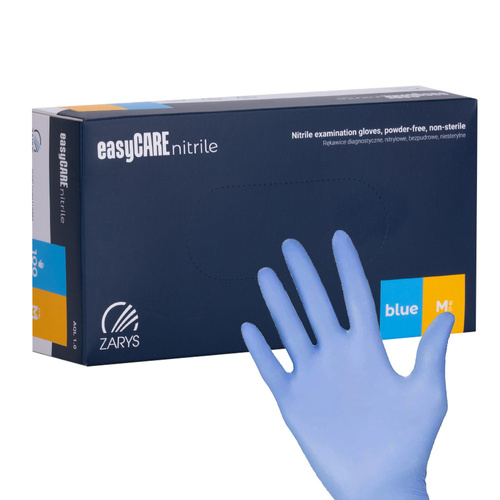 Одноразові діагностичні та захисні нітрилові рукавички Easycare nitrile Blue, розмір M, сині, 100 шт.