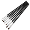 Juego de pinceles planos negros para gel, 7 unidades