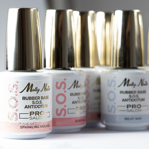 Rubber base flexible nails manicure pedicure for decorations S.O.S. Antidote Pro Salon Molly Nails Babydoll 15g