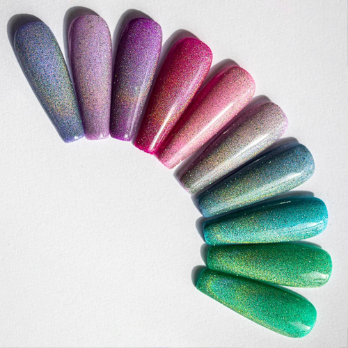 5+1gratis Lakier hybrydowy Molly Nails Flashing Holo in Bottle 8g