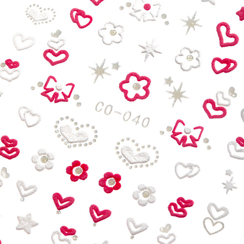 3D Self-Adhesive Valentine's Day Heart Nail Stickers CO-040