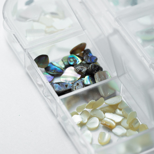 Crushed shells for nail decoration in a box No. 1