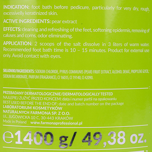 Sól do kąpieli stóp Farmona Skin Salt Extract Pear 1400 g