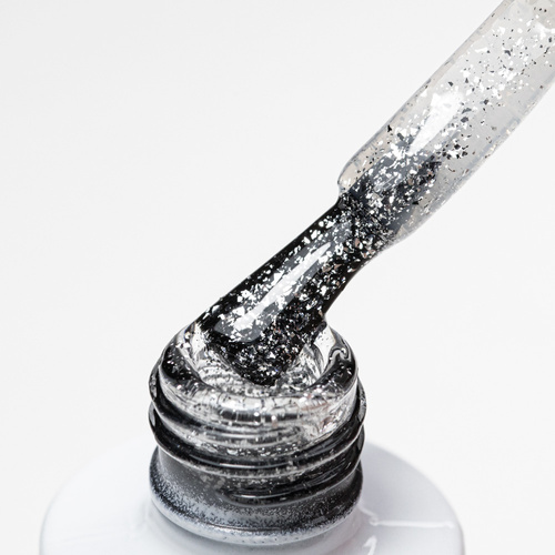 Top coat with a cut foil effect, silver top no wipe AlleLac x Rosie Beauty 6g