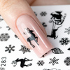 Adhesivos finos para uñas con motivos navideños de Molly Nails F283, negros