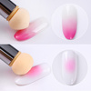 Dwustronny pędzel gąbka do ombre i nail art stempel z cyrkoniami czarny