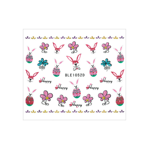 3D self-adhesive glitter Easter nail stickers BLE 1052D