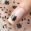 Adhesivos para uñas finos y autoadhesivos con motivos florales SO-281, negros
