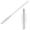 Cepillo para pestañas de nailon blanco - varilla transparente/negra, 50 unidades