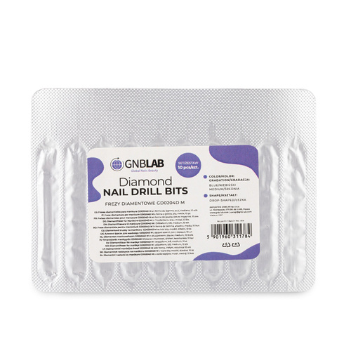 Juego de fresas de diamante en forma de lágrima GD0204D M, azul, tamaño mediano, 10 unidades