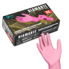 Gants jetables en nitrile Diamante, à usage diagnostique et de protection, taille M, roses, 100 pièces