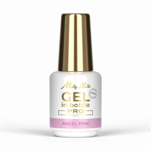 Gel de modelado en botella con pincel Gel in Bottle Molly Nails Pro Salon Angel Pink sin HEMA ni Di-HEMA, 15 g