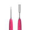 Gummy manicure hoof stick with silicone handle Staleks Uniq 11 TYPE 1 flat straight pusher and ring