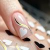 Самоклеючі наклейки на нігті у формі сердечок SWA04 MollyNails