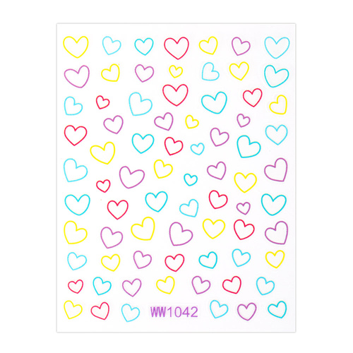Adhesivos para uñas finos y autoadhesivos con forma de corazones WW1042