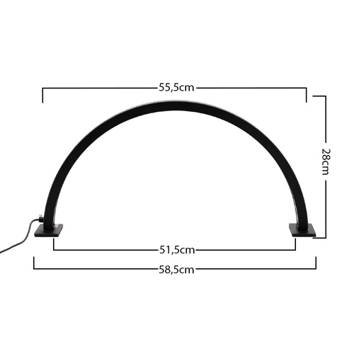 Lampa kosmetyczna LED łuk 25W biurkowa bezcieniowa czarna z cyrkoniami rozmiar S HQ-55D