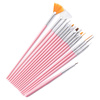 Pink Gel Nail Art Brush Set (15 pieces)