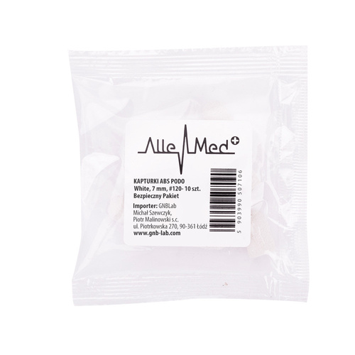 Pedicure-Kappen 7 mm, Körnung 120, 10 Stück, ABS, Podo AlleMed, Weiß