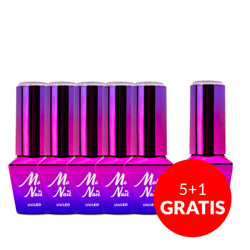5+1 безкоштовно Гібридний лак Molly Nails Mermaid Whispers Possess 10 г № 595