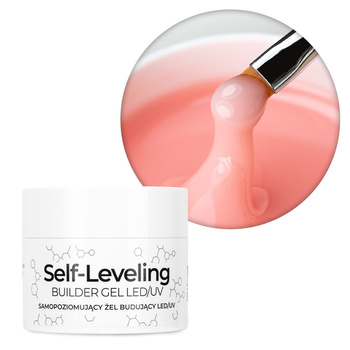 Budujący żel samopoziomujący twardy średniogęsty builder gel self leveling NTN Premium Cover Peach HEMA/Di-HEMA Free 50 g