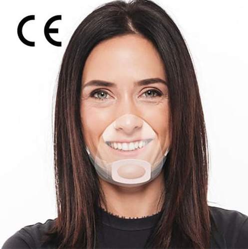 Przyłbica mini osłonka kosmetyczna na usta i nos Mouth Shield przezroczysta maseczka nieparująca 5 sztuk S/M