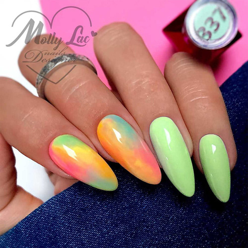 5+1gratis Lakier hybrydowy MollyLac Fancy Fashion Mint Coctail 10g Nr 337
