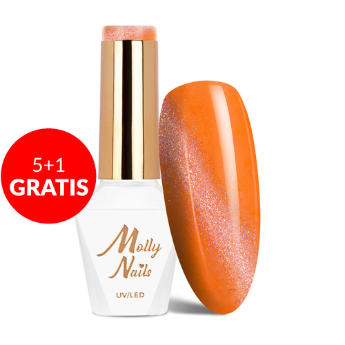 5 + 1 gratuit Vernis hybride MollyNails Neon Flashy Cat Eye HEMA Free 8 g n° 171