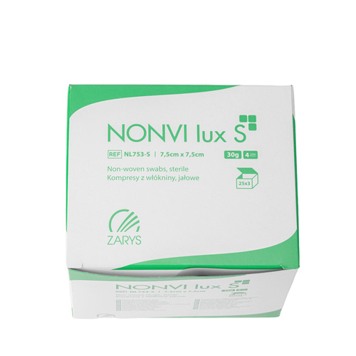 Sterile non-woven compresses, gauze pads, podiatric tamponade, ingrown toenails, 7.5 x 7.5 cm, 30 g, 75 pcs.