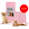 Lot de 6 tapis absorbants pour chien : apprentissage de la propreté, hygiène et propreté – AlleMed, 100 pièces, 60 x 90 cm, rose