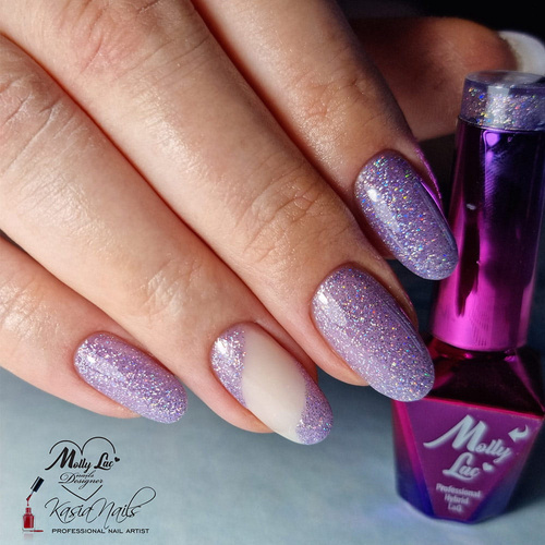 5+1gratis Lakier hybrydowy MollyLac Winter Crystalize Brthday Girl 10g Nr 224