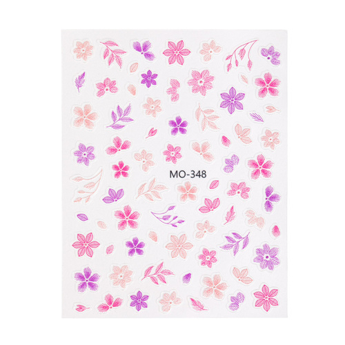 10 + 1 gratuit : autocollants pour ongles 5D, fleurs autocollantes MollyNails MO-348
