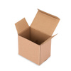 Brown protective die-cut cardboard box for cosmetics with a grid for 6 bottles