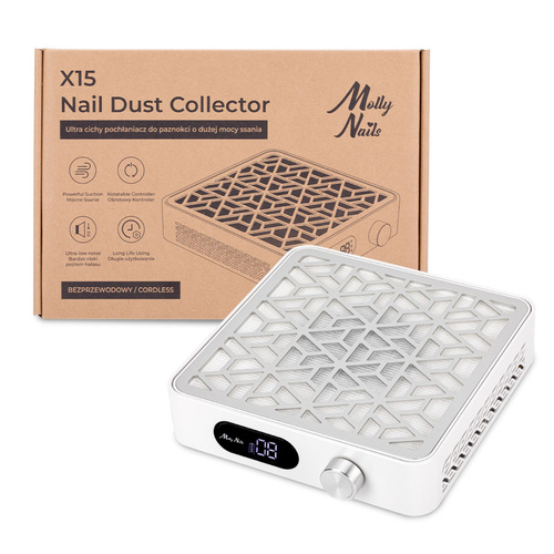 Professioneller kabelloser Staubabsauger mit Kassettenaufnahme, TURBO- und PAUSE-Funktion, X15 32,6 W, Molly Nails, weiß