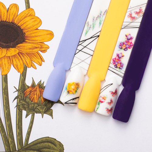 Adhesivos para uñas finos con motivos florales F648