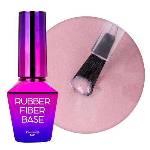 Baza kauczukowa budująca z włóknami jedwabnymi Molly Nails Rubber Fiber Base Silky Shimmer 10g