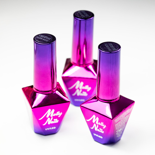 20 + 2 gratis: MollyNails Water Drop Effect Set: Creative Flow Base (HEMA/Di-HEMA-frei) 10 g und Diamond Ultra Shine Top Coat (no wipe, klar) 10 g