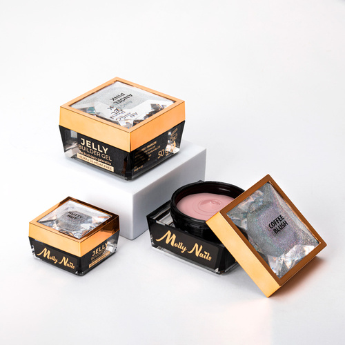Budujący gęsty żel twardy galaretka Jelly Builder Gel Molly Nails Coffee Blush HEMA/Di-HEMA Free 15g