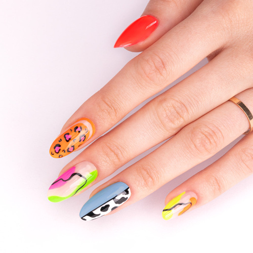 5+1gratis Lakier hybrydowy Molly Nails Neons Candy Pink HEMA/Di-HEMA Free 8g Nr 75