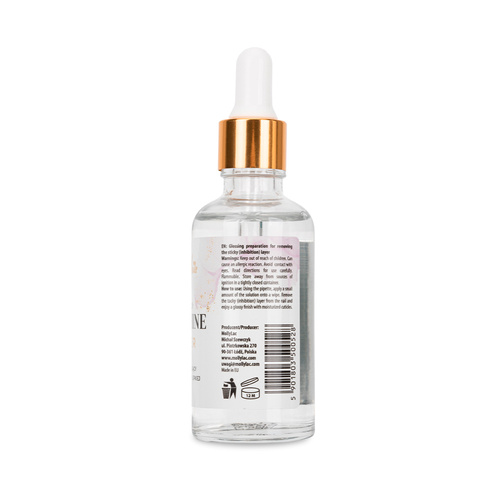 10+1gratis Cleaner perfumowany 3w1 płyn nabłyszczający do usuwania warstwy lepkiej Magic Super Shine Finisher z pipetą Molly Nails 50ml